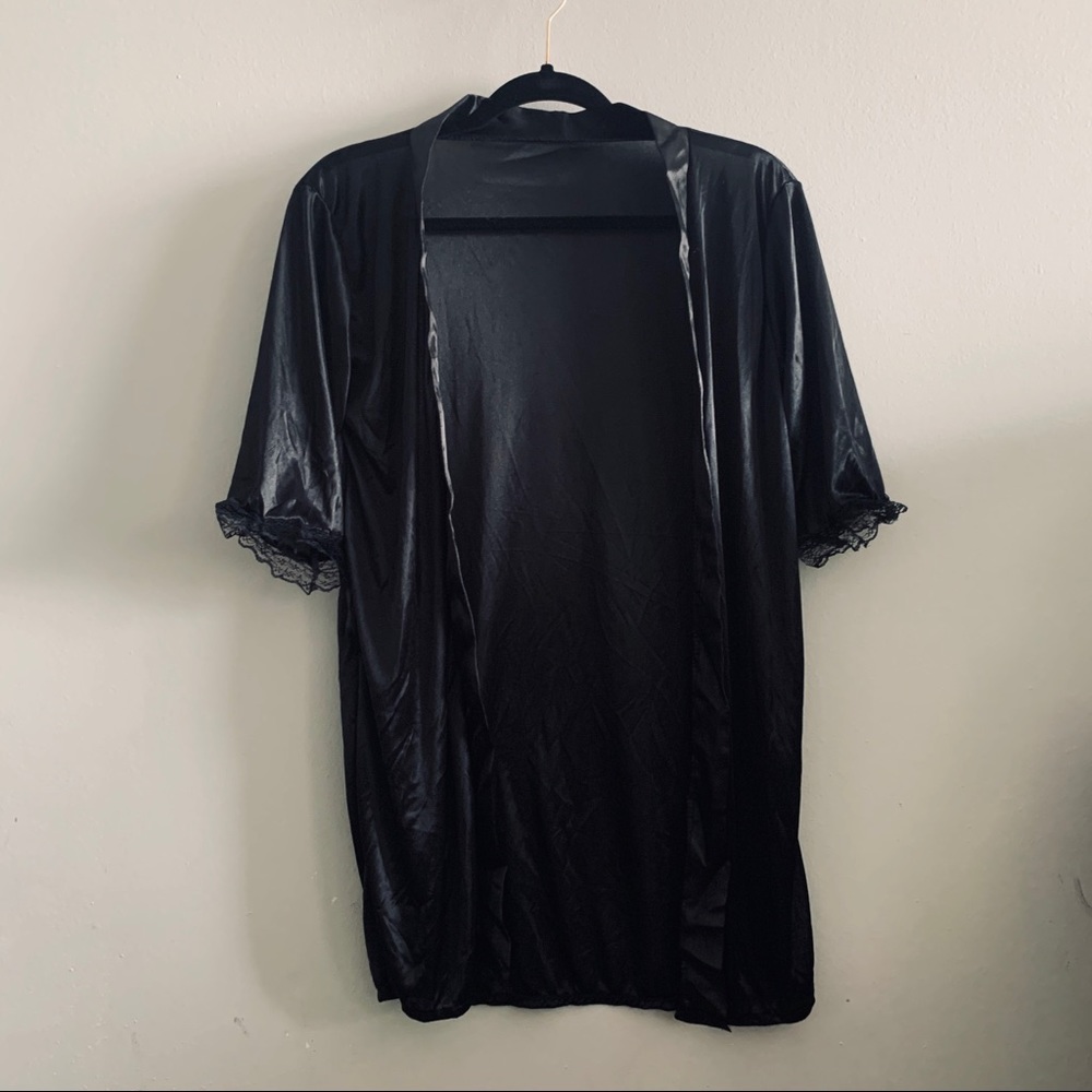 black satin robe